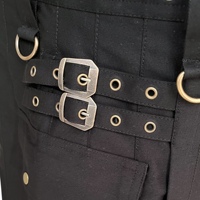 Kilt Utilitario de Algodón Twill de 290 g/m² para Hombre Geoffrey, con Bolsillos Cargo, Negro, 5 Botones Frontales en el Delantal, Servicio OEM PK Origin