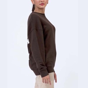 Color personalizado Ropa de mujer al aire libre Alta calidad Precio barato Jersey de manga larga Cuello redondo Algodón Sudadera de invierno para mujer - Product Image 3