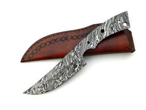 Cuchillo de Caza de Acero de Damasco B-370 de Grado Industrial, Hoja Completa sin Tratar, Alta Durabilidad, Garantía de 3 Años, 8 Pulgadas, Personalizable - Product Image 2