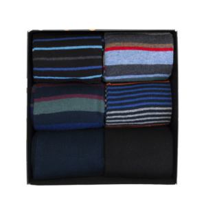 Chaussettes chaudes en coton pour hommes, 6 paires, motif rayé, couleur blanche, taille unique, style sportif et professionnel, idéales pour l'hiver - Product Image 2