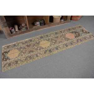 Alfombra de lana turca Vintage de 21x72 pies, tejido plano de retazos beige y marrón para decoraciones de sala de estar con respaldo de látex - Product Image 5