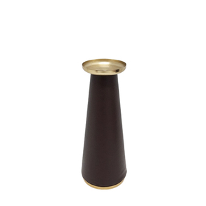 Juego de 2 portavelas de madera de hierro y cuero, soporte de Color marrón y dorado de gran tamaño para decoración de bodas - Product Image 1