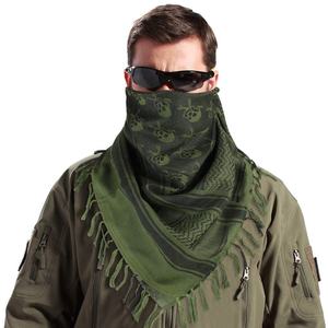 Shemagh Tactique Désert Écharpe De Luxe Carré Coton Keffieh avec Crâne Motif Imprimé Foulard Arabe pour Hommes et Femmes - Product Image 3