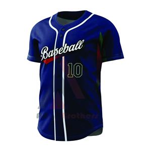 Vente chaude Maillots de baseball et de softball personnalisés pour adultes Chemises de sport pour hommes Nom de l'équipe Numéro Impression numérique Respirant Antibactérien - Product Image 2