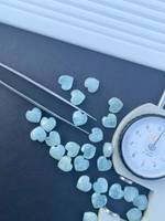 Perles de briolette en aquamarine naturelle de 10 mm en forme de cœur, pierres précieuses facettées sculptées à la main, effet de jeu de couleurs bleu feu pour la fabrication de bijoux