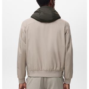 Chaqueta de bombardero con cremallera sólida y cuello vuelto de otoño vintage con tela peinada y servicio OEM - Product Image 2