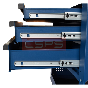 Chariot utilitaire CSPS 84 cm, 04 tiroirs, acier thermolaqué, capacité 320 kg, serrure à clé OEM, chariot roulant pour entrepôt, mécanicien, garage, industrie - Product Image 4