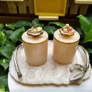 Pot en résine Travail manuel sur pot Snacks Plateau de service Forme Circulaire Pot en résine blanche Plateau de service pour la maison - Product Image 1