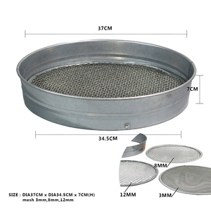 Tamis à terre de jardin en métal galvanisé avec 3 tamis à mailles interchangeables, tamis à compost, tamis à terre, tamis en acier 3 en 1 - Product Image 2