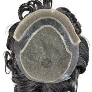 วิกผมผู้ชาย WigBD ผมแท้ 100% จากยุโรป แบบเต็มศีรษะ ทรงตรงหยิกเล็กน้อย สำหรับระบบทดแทนผม - Product Image 1