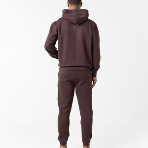 ชุดวอร์มผ้าฝ้ายสำหรับผู้ชายชุดวอร์มปกติมีฮู้ดและกางเกงขายาว100% ตามสั่ง - Product Image 2