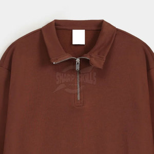 Sweat-shirt à quart de fermeture éclair en coton et polyester Logo personnalisé Sweat-shirt à quart de fermeture éclair grande taille à vendre - Product Image 4