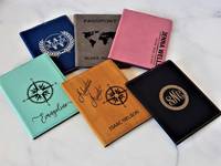 Tempat Paspor Kulit Personalisasi, Sampul Paspor Kulit dengan Ukiran Laser Kustom, Dompet Perjalanan Kulit, Hadiah Personalisasi