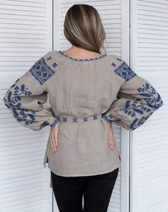 Look féminin éléments ethniques brodés ukrainien Ethno Chic Blouse mode élégante dernière demande femmes coton chemise Sexy haut - Product Image 5