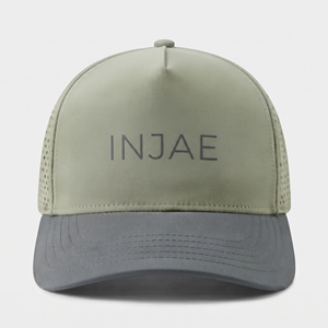 Custom Laser Perforated Baseball Cap Adjustable Breathable Outdoor Casual <b>Hat</b> Gray <b>Green</b> TPU Logo Wholesale High Quality OEM ODM - Product Image 1