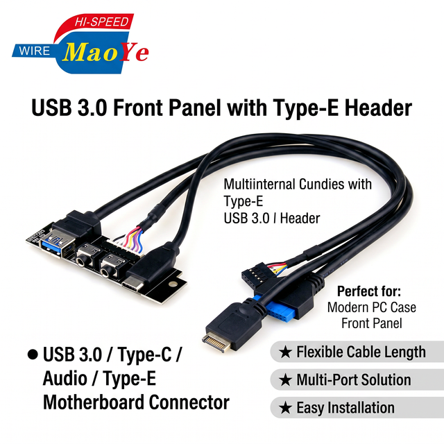 MAOYE Custom Multi Interface Front Panel Header Cable USB3.0 Flat Ribbon Wire OEM ODM Wholesale for PC Case Manufacturer
