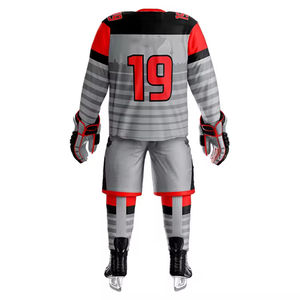 Precio al por mayor, uniforme de hockey sobre hielo de entrenamiento deportivo informal, logotipo personalizado, nombre del equipo, 100% poliéster, transpirable, de secado rápido, Pakistán - Product Image 3