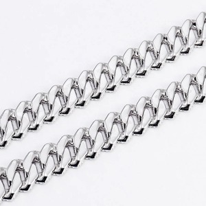 Cadena Cubana Personalizada de 15 mm con Tres Hileras de Moissanita, Plata de Ley 925 Maciza, Chapada en Oro Blanco, Estilo Hip Hop, Joyería - Product Image 4