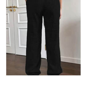 Pantalones Deportivos Holgados de Invierno para Mujer, Cintura Alta, Frente Plano, Estilo Jogger, Casuales, Ajuste Holgado, 100% Algodón - Product Image 6