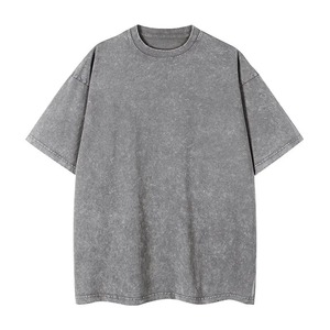 T-shirts décontractés surdimensionnés pour hommes et femmes, en pur coton lavé vintage, Hip Hop Tees Shirt Plus Size - Product Image 3