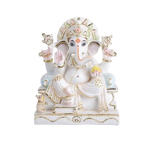 Hot Sale Handmade Eco-Friendly Pure Marble Lord Ganesha Sculptures Artistic Hindu Sculpture for Meditation Positivity Worldwide - Product Image 3