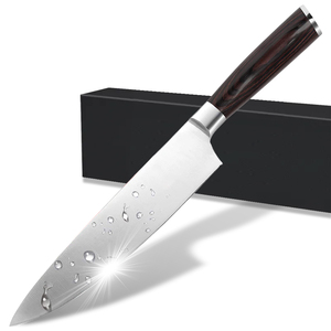 มีดทำครัวสแตนเลสคุณภาพสูงพร้อมที่จับสีน้ำตาล - Product Image 1