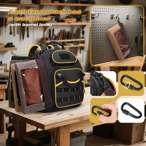 Bolsa de Herramientas de Lona Resistente al por Mayor |   Paquete de 4 bolsas organizadoras con mosquetón |   Bolsa de Almacenamiento Portátil con Cierre y Ventana Transparente - Product Image 6