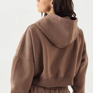 Sweat à capuche en polaire de style simple pour femmes, matière respirante et durable, prix avantageux pour les commandes en gros avec fermeture éclair, personnalisable et avec logo - Product Image 5