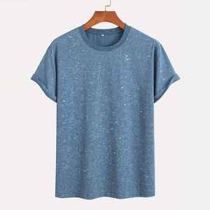 T-shirt pour homme avec strass, haut décontracté élégant, coupe ample, coton doux, matière confortable, t-shirt avec strass - Product Image 1
