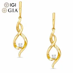 Individuelle IGI GIA 100 % echte HPHT CVD Vvs lab erwachsen hergestellt geschaffen Diamantenohrring 14K 18K Massivgold Solitaire gedreht Tropfen-Ohrringe