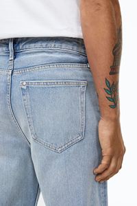 Jeans droits décontractés personnalisables pour hommes, style streetwear vintage, respirants, en denim délavé - Product Image 3