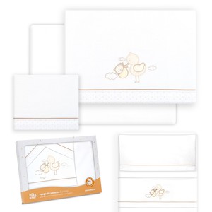 Juego de Ropa de Cama Cigea-Oso de 3 Piezas para Cuna, 100% Algodón, Sábanas para Bebé con Técnica de Tejido - Product Image 1