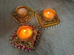 Candelabro de luz de té hecho a mano indio Diwali Festival fiesta decoración al por mayor decoración de boda Ganpati templo decoraciones Idea - Product Image 3