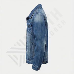 Veste en jean pour homme d'hiver, style rétro, col montant, réversible, chaude, douce, respirante, confortable, vêtement d'extérieur tendance - Product Image 3