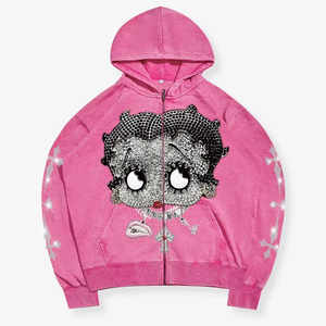 เสื้อสเวตเตอร์แบบสวมหัวทรงโอเวอร์ไซส์สำหรับผู้ชายและผู้หญิงพิมพ์ลายปักโลโก้ตามสั่ง - Product Image 1