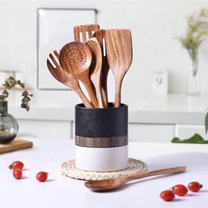 Juego de espátulas de espátula de madera de elección superior espátulas de cocina de madera para mezclar voltear freír - Product Image 2