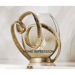 Candelero de tendencia New Look para la mesa de Material de vidrio de aluminio más vendida decoración del hogar candelabro de iluminación para la venta - Product Image 1