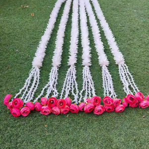 พวงมาลัยจัสมินแฮนด์เมดพร้อมเชือก tuberose และ runuculus Flower Bunche สำหรับการตกแต่งงานแต่งงานและงานปาร์ตี้ในงานเทศกาลทั้งหมด - Product Image 1