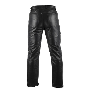 Pantalones de chándal de cuero negro de oveja antiarrugas de alta calidad para hombres teñidos al mejor precio estilo Hip Hop patrón recto estambre - Product Image 2