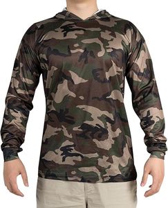 เสื้อเชิ้ตผู้ชายลายพรางสีเขียวแบบคลาสสิก พิมพ์ลายแบบซับลิเมชั่น ป้องกันแสงแดด UV เหมาะสำหรับตกปลา ทำกิจกรรมกลางแจ้ง ชุดยุทธวิธีลายพราง ขายส่ง - Product Image 3