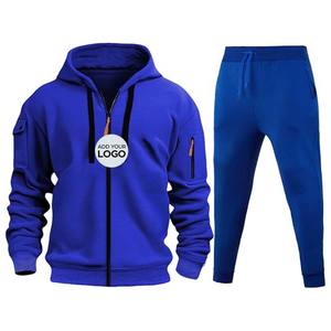 Survêtements pour hommes Ensembles de survêtements 2 pièces Pantalons de survêtement à capuche avec fermeture éclair complète pour hommes Tenue de jogging de sport décontractée - Product Image 6