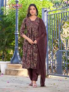 Nuevo Super Fancy Women's Maruti Fashion Alia Kurti Pant Fancy Dupatta Diseñador al por mayor Boda Premium Chanderi Modal Foil - Product Image 6