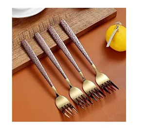 Tenedor de postre de latón de la mejor calidad, cuchara con mango en relieve, el mejor diseño de acero espejado, el mejor precio para artículos de cocina - Product Image 3