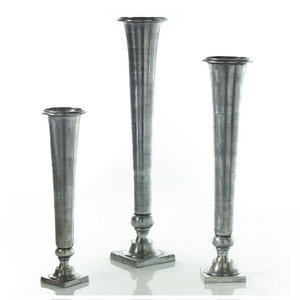 <b>Set</b> of <b>3</b> Modern Stainless Steel & Aluminium Metal <b>Vases</b> Elegant Design for Home and Hotel Tableware Decorative Flower Pot - Product Image 1