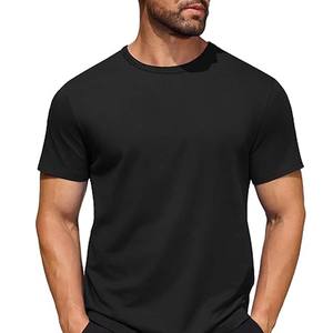 T-shirts pour hommes-T-shirt unisexe à col rond et à manches courtes en jersey mélangé de coton doux avec logo personnalisé - Product Image 6