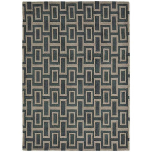 Alfombra de lana moderna hecha a mano Intaglio Black 120x180 cm Alfombras de lana para comedor, pasillo/entrada, dormitorio, sala de estar - Product Image 1