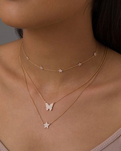 Collar Estrella Diamantada Starlit Diamond Star Station, Diamante Natural de 0.50 Ct, Color G-H, Claridad VS, Oro Sólido de 14K, Estilo Celestial Hecho a Mano - Product Image 3