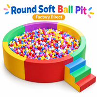 Piscine à balles en mousse souple pour enfants avec balles, aire de jeux ronde pour bébés, équipement de jeu intérieur pour la maison