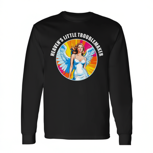 T-shirt à manches longues Pop Art Heaven's Little Troublemaker Naughty Fallen Angel Catégorie de produit T-shirts promotionnels - Product Image 2