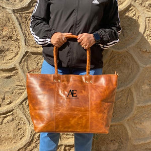 Bolso de mano de piel auténtica hecho a mano para mujer, bolsa de compras elegante, informal, grande, el mejor regalo - Product Image 1